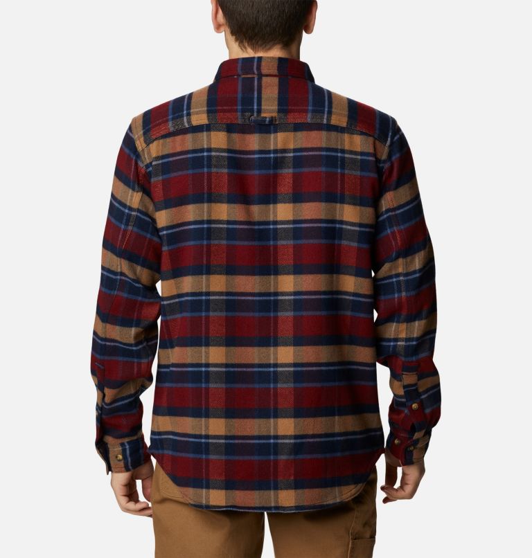 Men’s Deschutes River Heavyweight Flannel Shirt, Color: Collegiate Navy Large Multi Check, image 2
