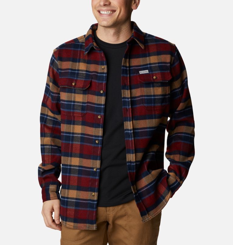 Thumbnail: Men’s Deschutes River Heavyweight Flannel Shirt, Color: Collegiate Navy Large Multi Check, image 1