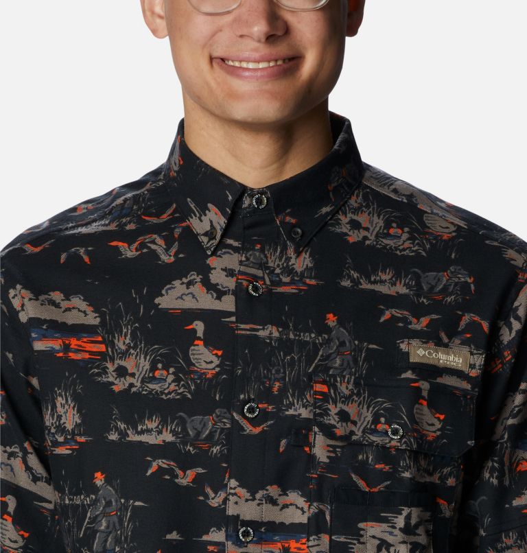 Men’s PHG Sharptail Flannel, Color: Black Duck Dog Print, image 4
