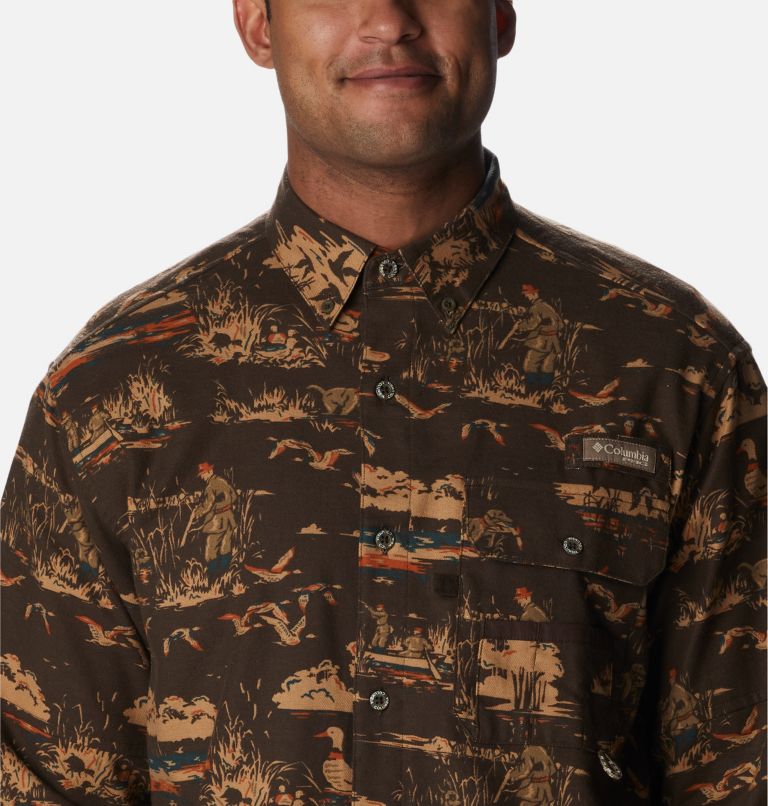 Thumbnail: Men’s PHG Sharptail Flannel, Color: Cordovan Duck Dog Print, image 4