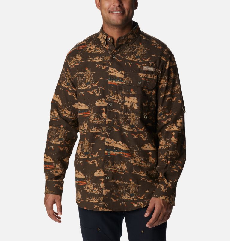 Sharptail Flannel | 232 | L, Color: Cordovan Duck Dog Print, image 1