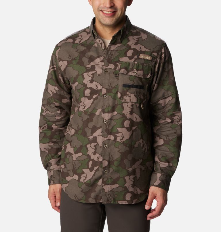Chemise en flanelle PHG Sharptail Homme, Color: Cordovan Duck Camo Print, image 1
