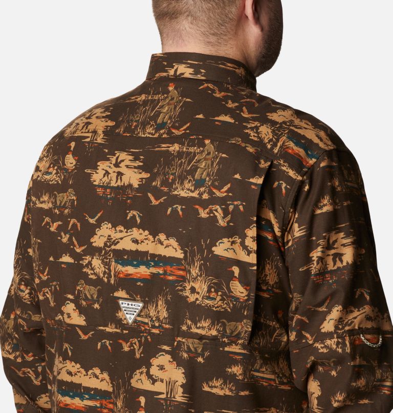 Men’s PHG Sharptail Flannel - Big, Color: Cordovan Duck Dog Print, image 5