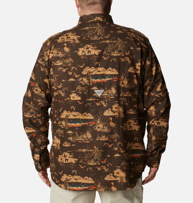 Men’s PHG Sharptail Flannel - Big, Color: Cordovan Duck Dog Print, image 2