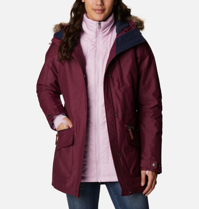 Women's Carson Pass 3-in-1 Waterproof Jacket, Color: Marionberry, image 13