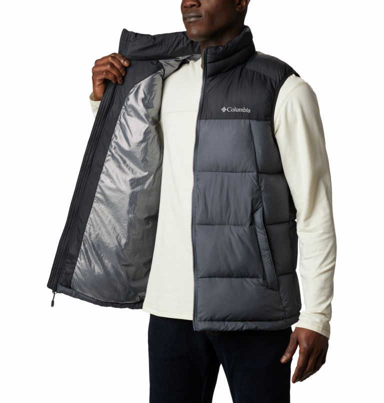 Men’s Pike Lake Puffer Vest, Color: Black, Graphite, image 5