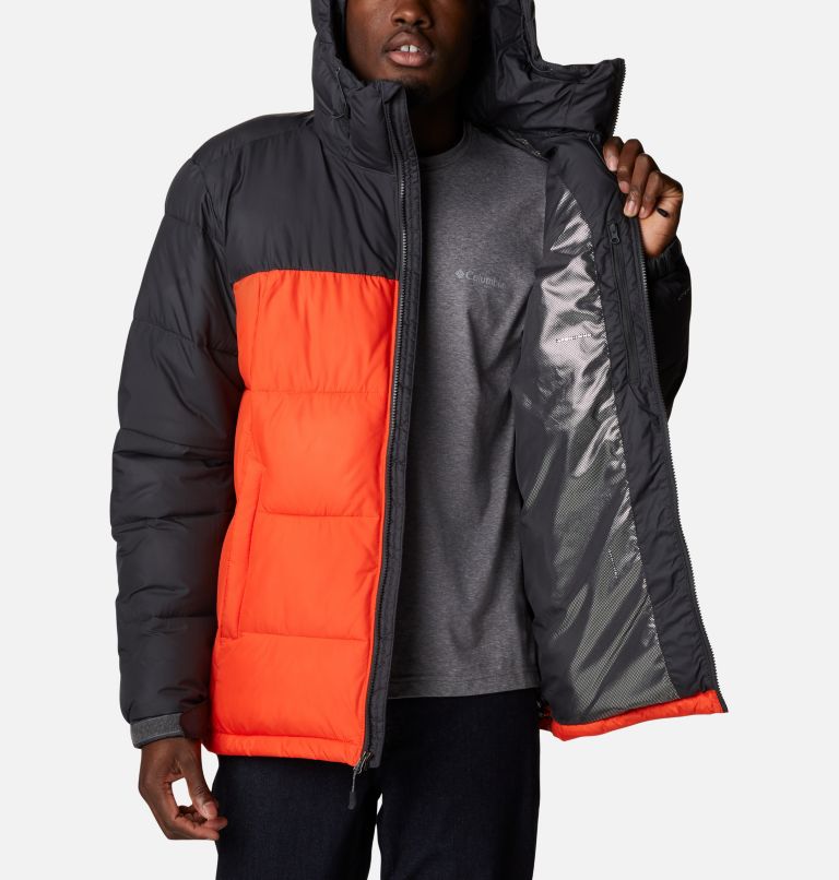 Men's Pike Lake Hooded Jacket, Color: Red Quartz, Shark, image 5