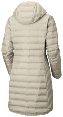 columbia women's mckay lake long hooded down lightweight heatseal jacket