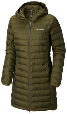 columbia women's mckay lake long hooded down lightweight heatseal jacket