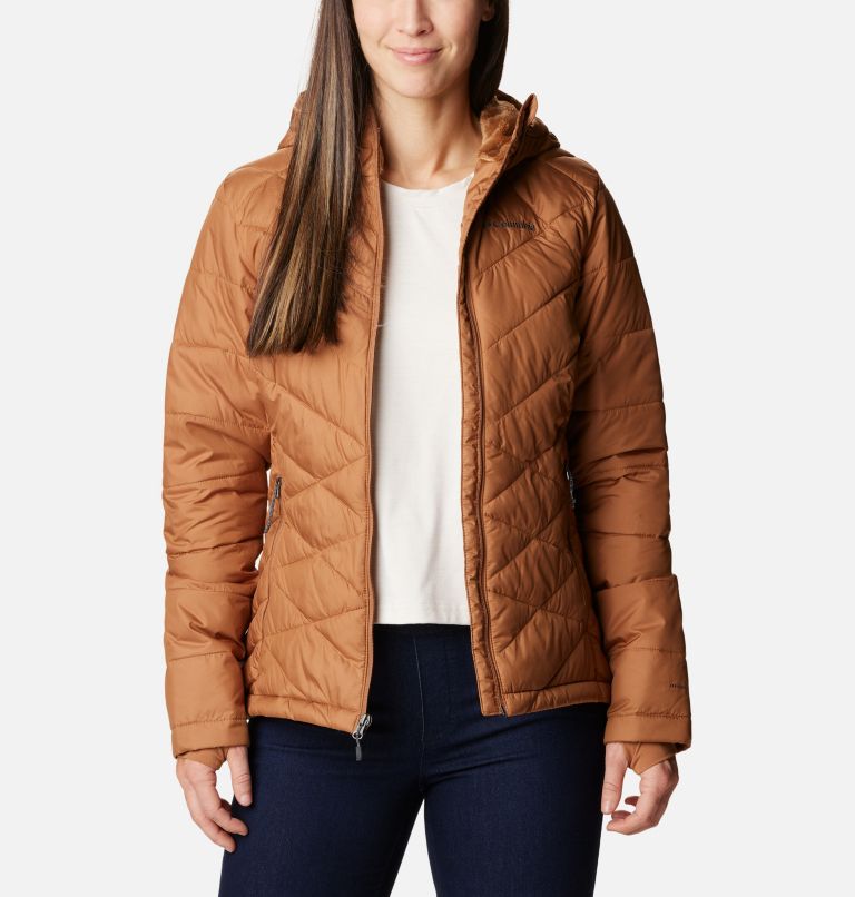 Women's Heavenly Hooded Jacket, Color: Camel Brown, image 8