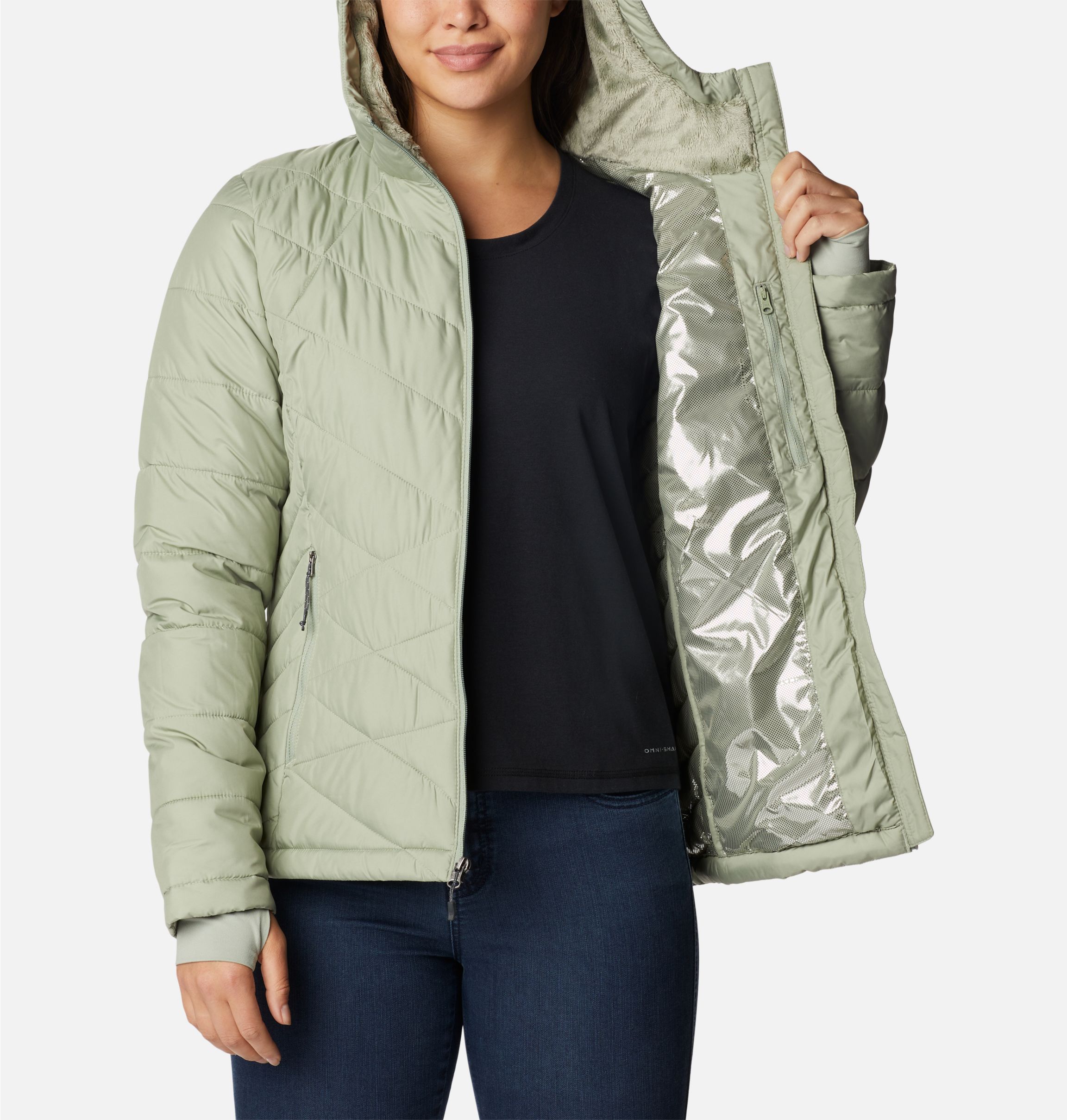 Columbia Women's Heavenly Hooded Jacket, Aqua Haze, XS : .co