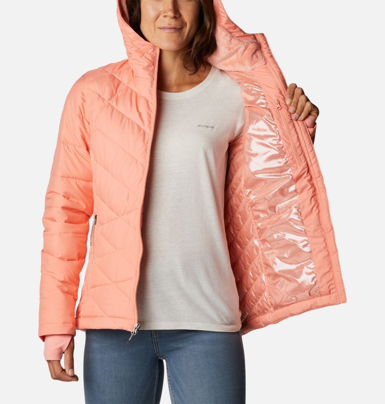 Women's Heavenly Hooded Jacket, Color: Coral Reef