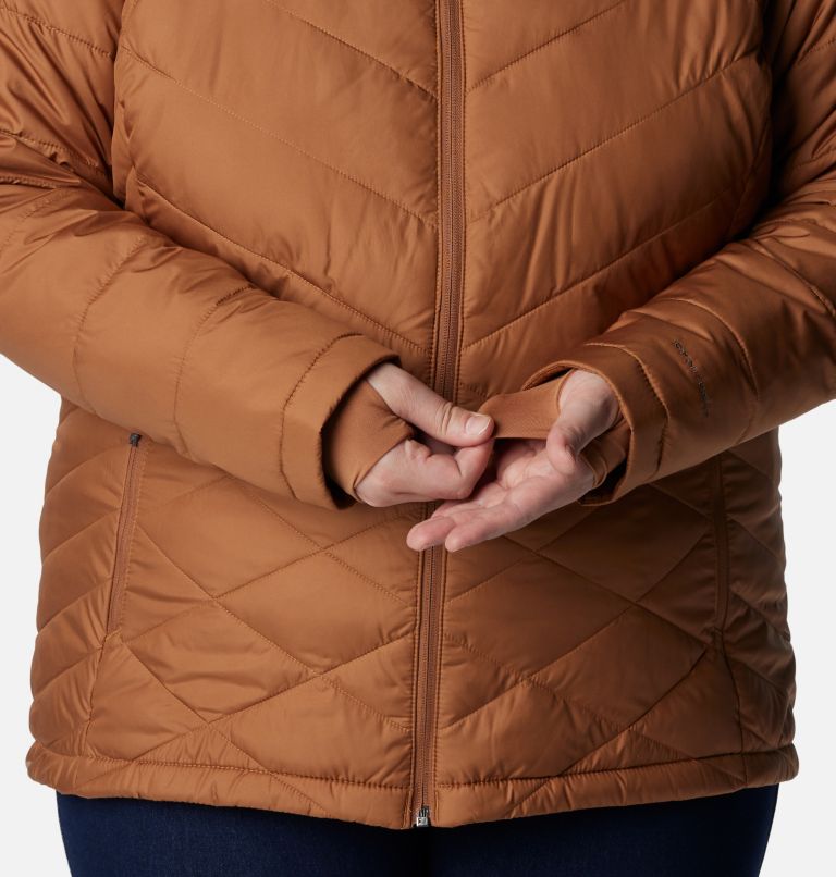 Thumbnail: Women's Heavenly Hooded Jacket - Plus Size, Color: Camel Brown, image 7