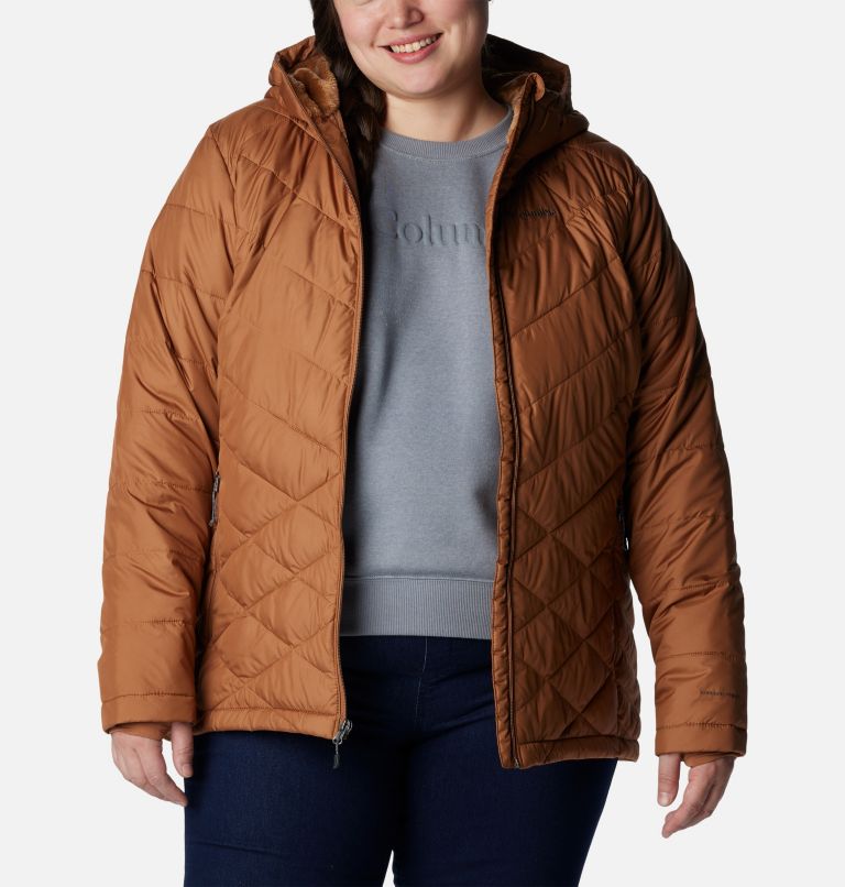 Thumbnail: Women's Heavenly Hooded Jacket - Plus Size, Color: Camel Brown, image 8