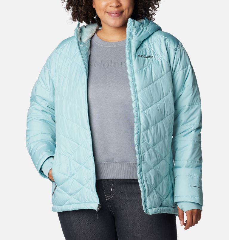 Thumbnail: Women's Heavenly Hooded Jacket - Plus Size, Color: Aqua Haze, image 8