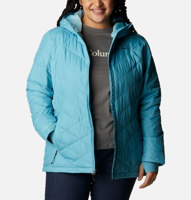Columbia Women's Heavenly Hooded Jacket – Lightweight, Water-Resistant, Omni-Heat Reflective | Black, 1X
