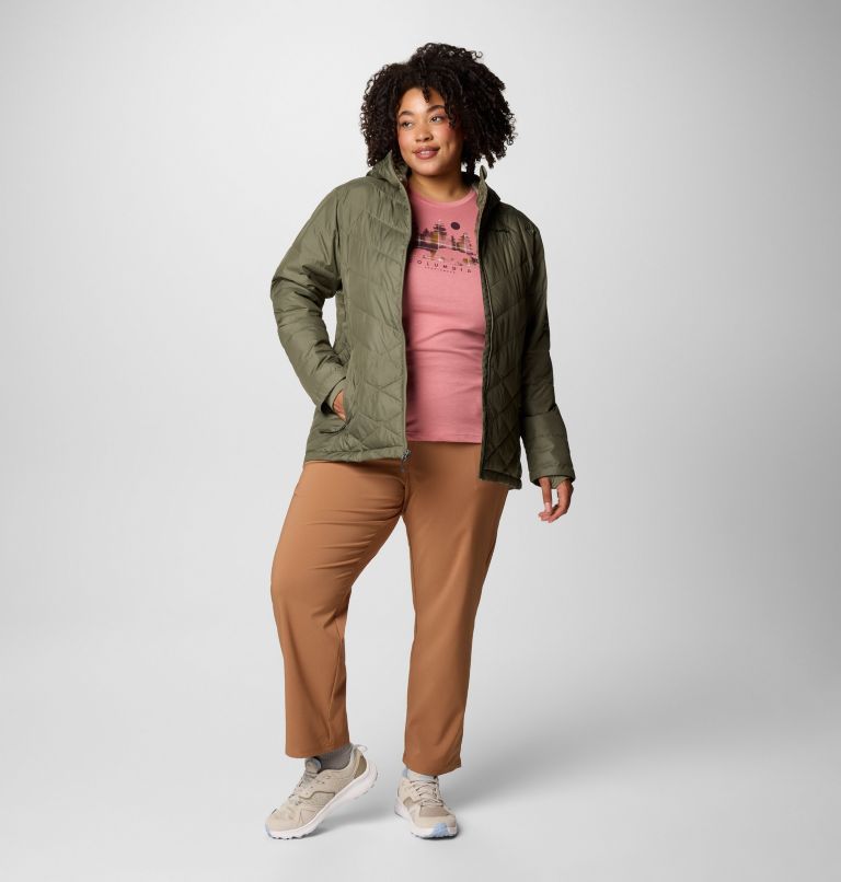 Women's Heavenly Hooded Jacket - Plus Size, Color: Stone Green, image 3