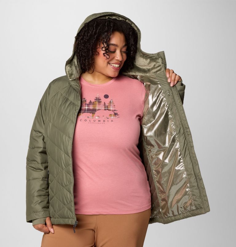 Women's Heavenly Hooded Jacket - Plus Size, Color: Stone Green, image 7