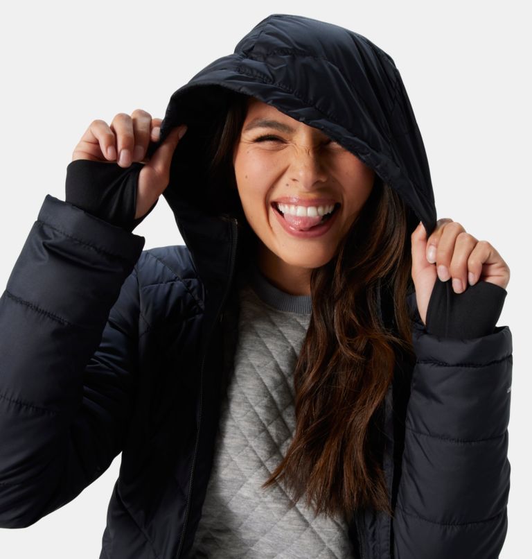 Thumbnail: Women's Heavenly Long Hooded Jacket, Color: Black, image 6