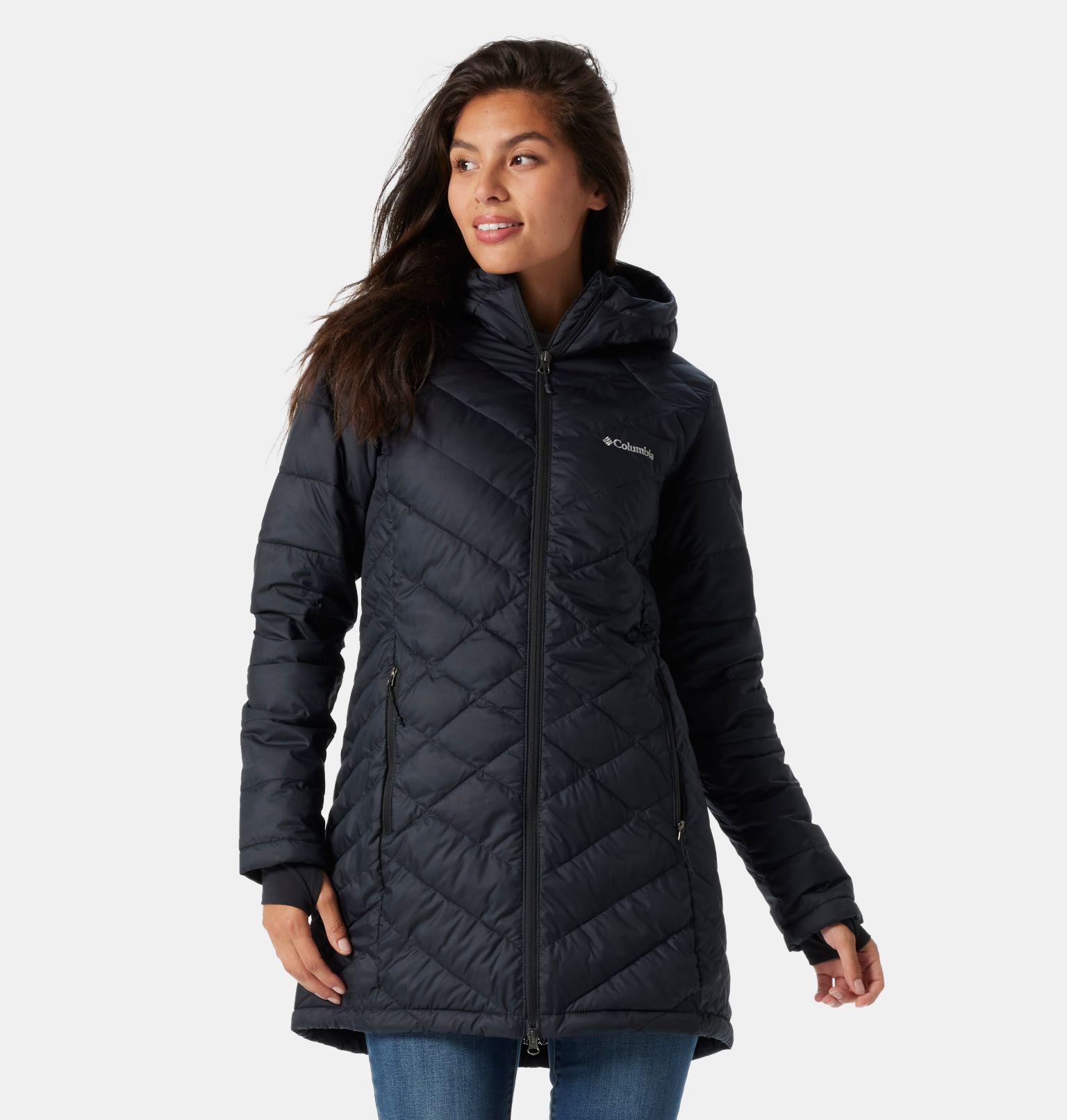 Unlock Wilderness' choice in the Eddie Bauer Vs Columbia comparison, the Heavenly™ Long Hooded Jacket by Columbia