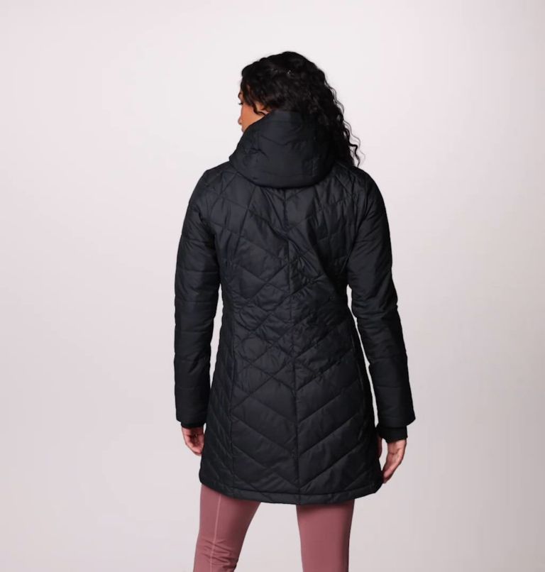 Women's Heavenly Long Hooded Insulated Jacket, Color: Black