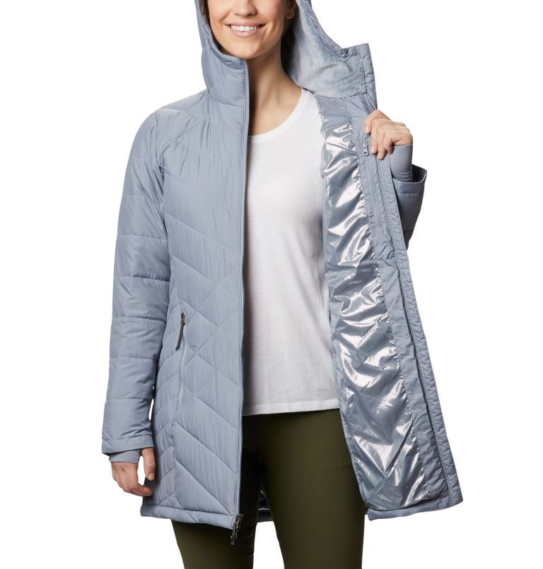 Women's Heavenly Long Hooded Jacket, Color: Tradewinds Grey, image 5