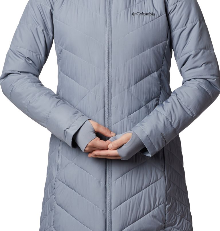 Women's Heavenly Long Hooded Jacket, Color: Tradewinds Grey