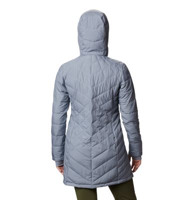 Women's Heavenly Long Hooded Jacket, Color: Tradewinds Grey