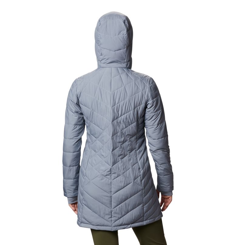 Women's Heavenly Long Hooded Jacket, Color: Tradewinds Grey