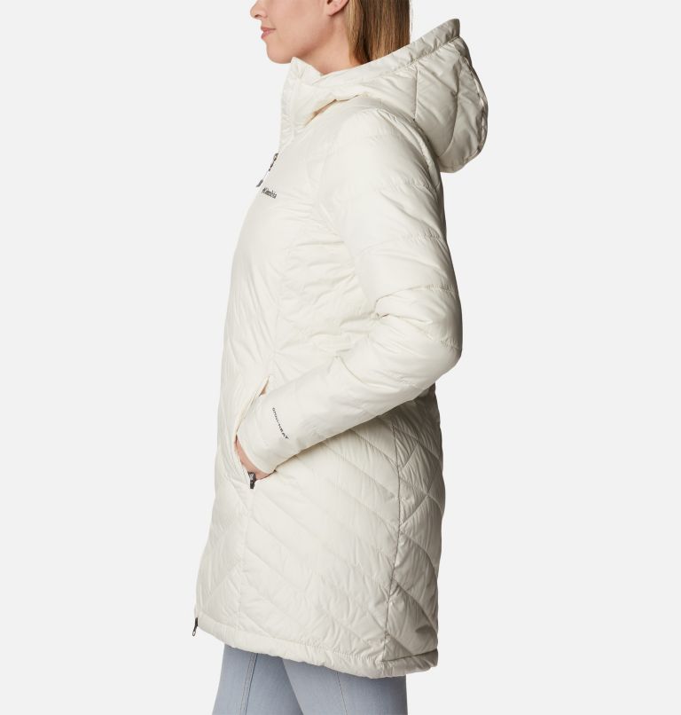 Thumbnail: Women's Heavenly Long Hooded Insulated Jacket, Color: Chalk, image 3