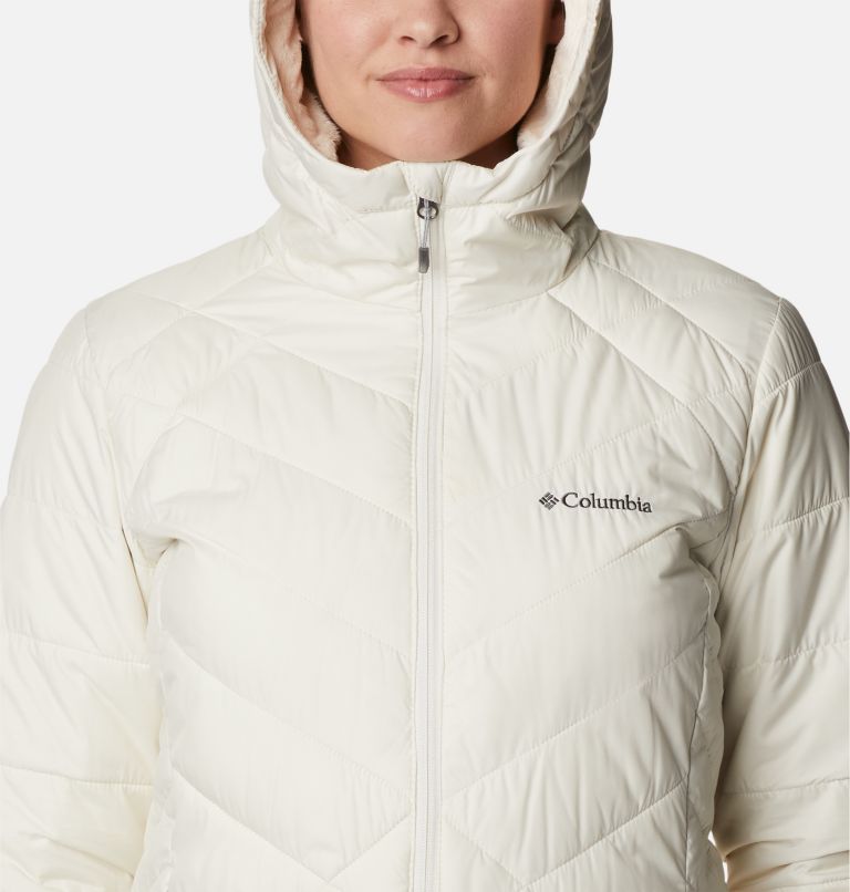 Thumbnail: Women's Heavenly Long Hooded Insulated Jacket, Color: Chalk, image 4