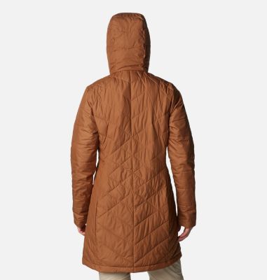 Women's Heavenly Long Hooded Jacket, Color: Camel Brown