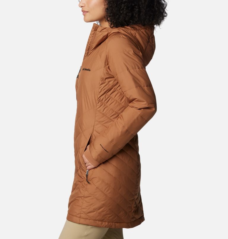 Women's Heavenly Long Hooded Jacket, Color: Camel Brown, image 3