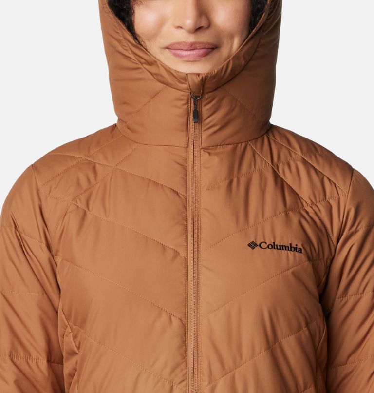 Women's Heavenly Long Hooded Jacket, Color: Camel Brown, image 4