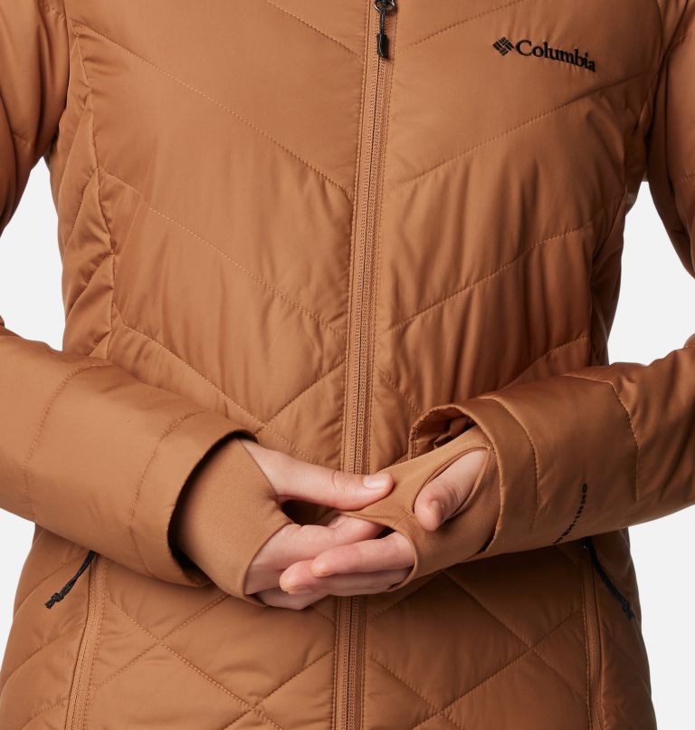 Women's Heavenly Long Hooded Jacket, Color: Camel Brown, image 7