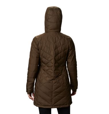 Women's Heavenly Long Hooded Jacket, Color: Olive Green