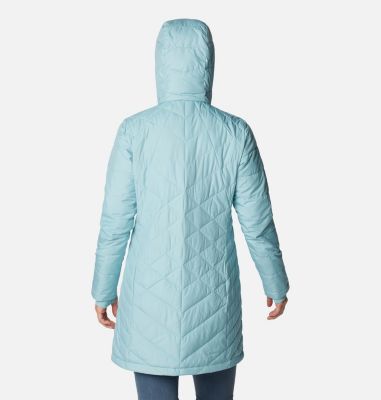 Women's Heavenly Long Hooded Jacket, Color: Aqua Haze