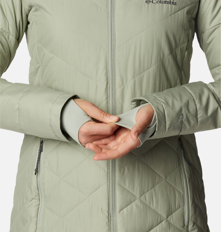 Columbia women's heavenly online long hooded jacket spruce