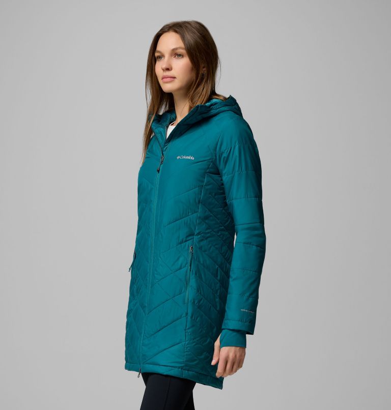 Manteau long à capuchon Heavenly pour femme, Color: River Blue, image 3