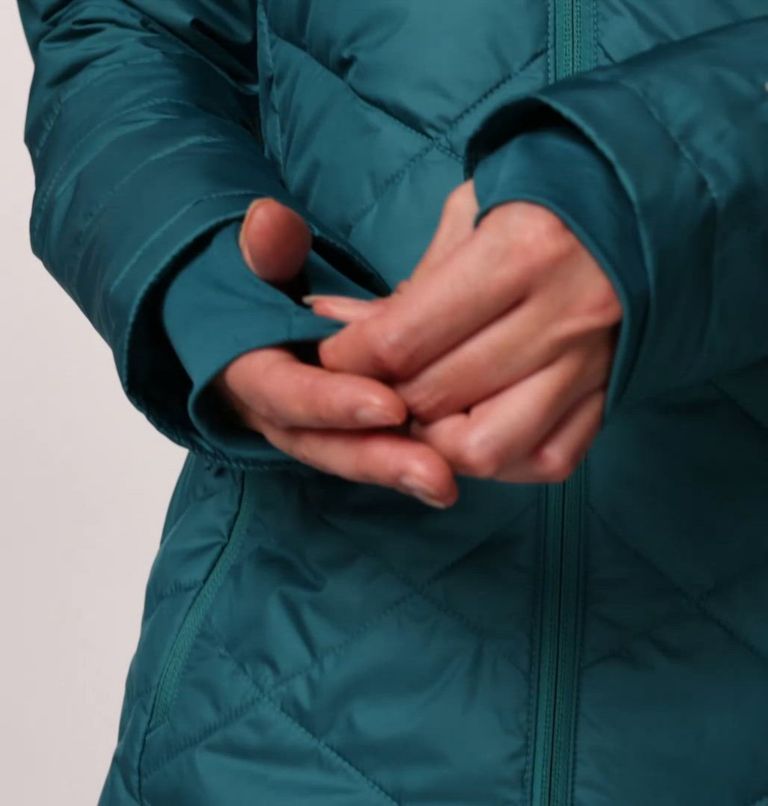 Manteau long à capuchon Heavenly pour femme, Color: River Blue