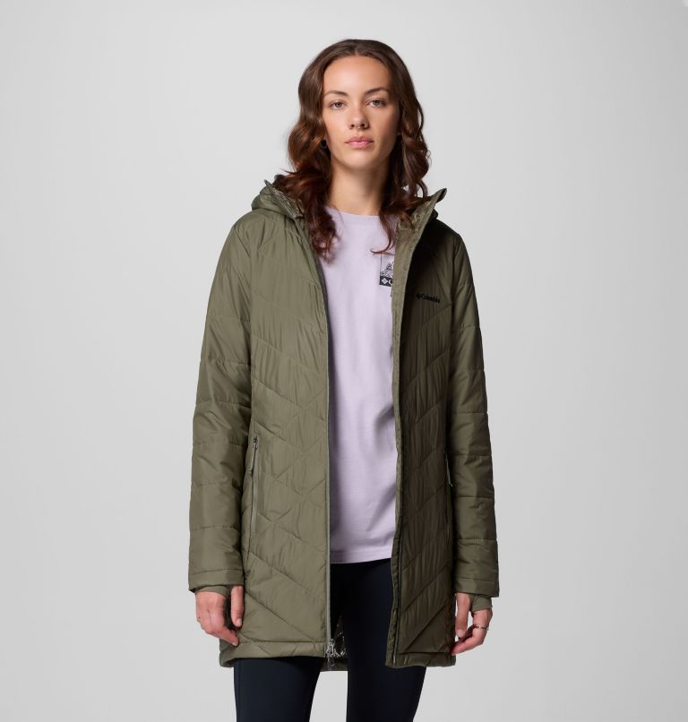 Women's Heavenly Long Hooded Jacket, Color: Stone Green, image 7