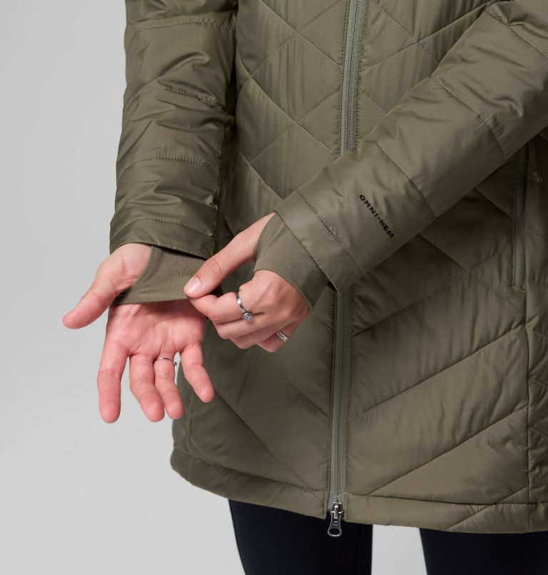 Women's Heavenly Long Hooded Jacket, Color: Stone Green, image 8