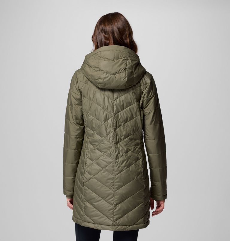 Women's Heavenly Long Hooded Jacket, Color: Stone Green, image 3