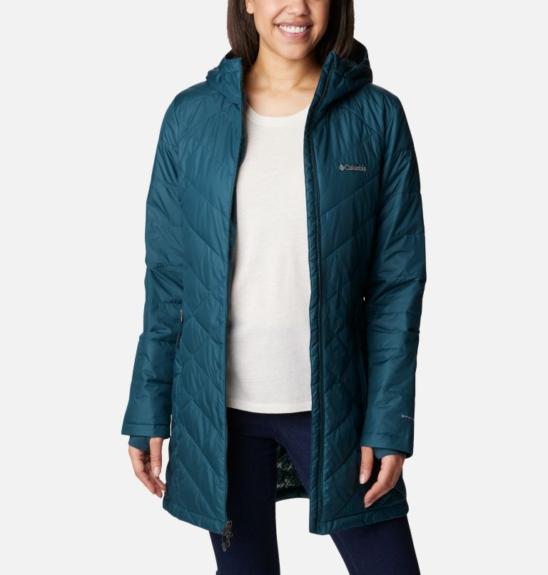 Women's Heavenly Long Hooded Jacket, Color: Night Wave, image 8