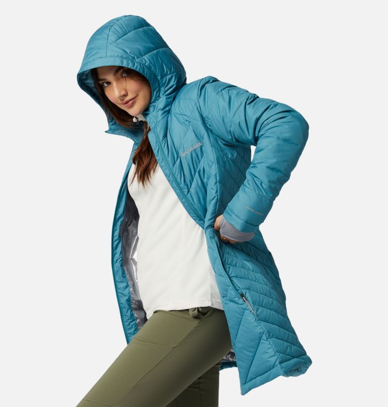 Women's Heavenly Long Hooded Jacket, Color: Canyon Blue, image 3