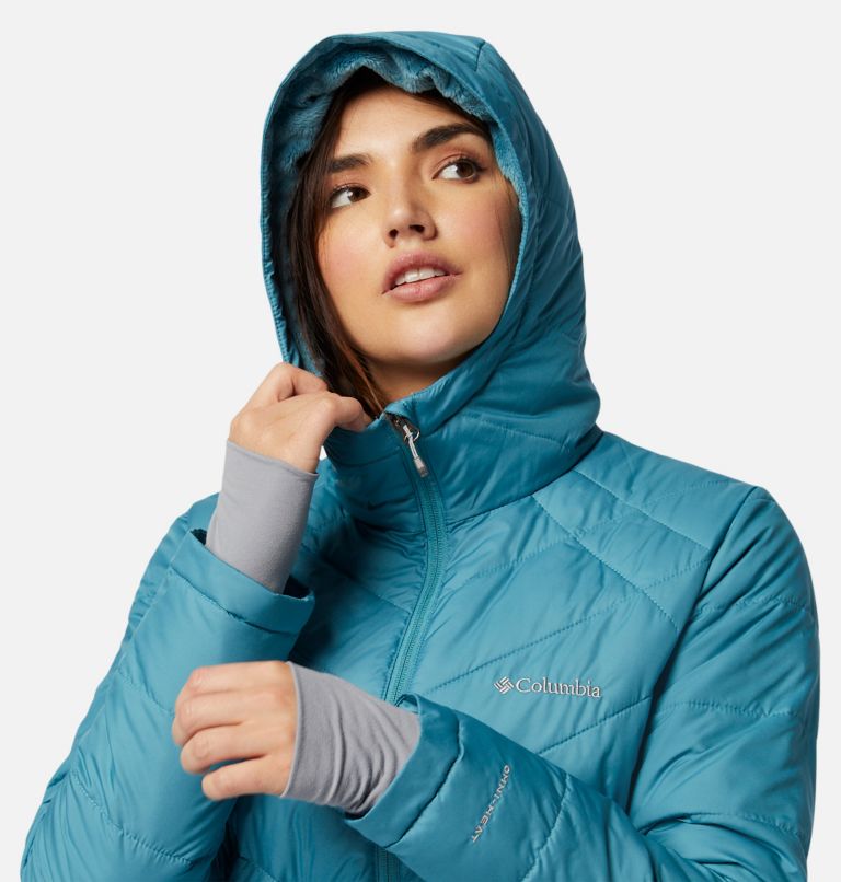 Women's Heavenly Long Hooded Jacket, Color: Canyon Blue, image 4