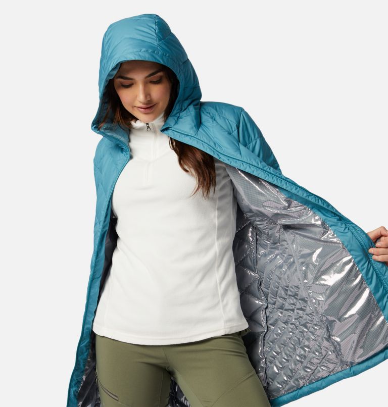 Women's Heavenly Long Hooded Jacket, Color: Canyon Blue, image 5