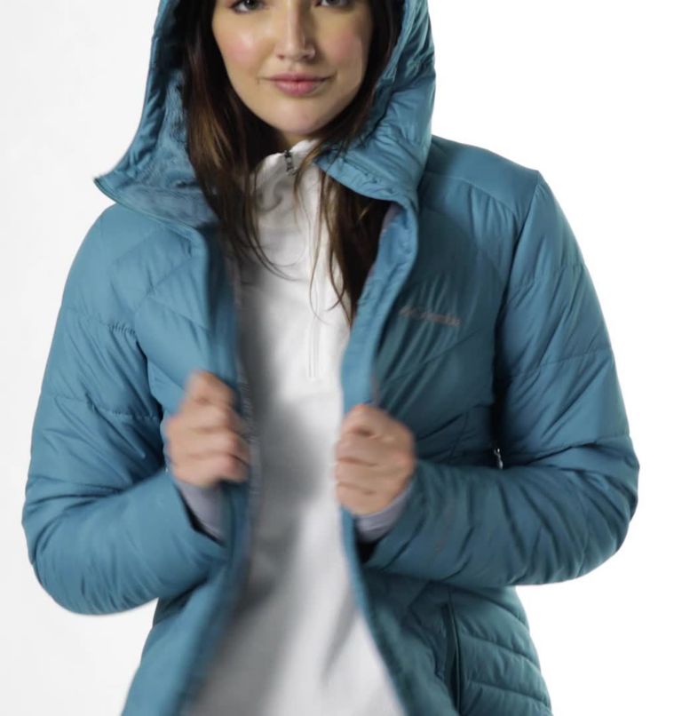 Women's Heavenly Long Hooded Jacket, Color: Canyon Blue