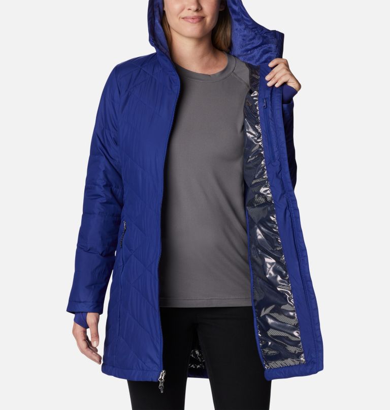 Thumbnail: Women's Heavenly Long Hooded Jacket, Color: Dark Sapphire, image 5
