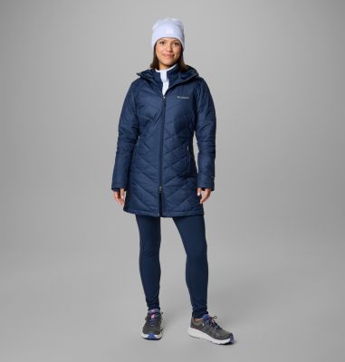 Chaqueta larga con capucha y aislamiento Heavenly para mujer, Color: Collegiate Navy, image 3